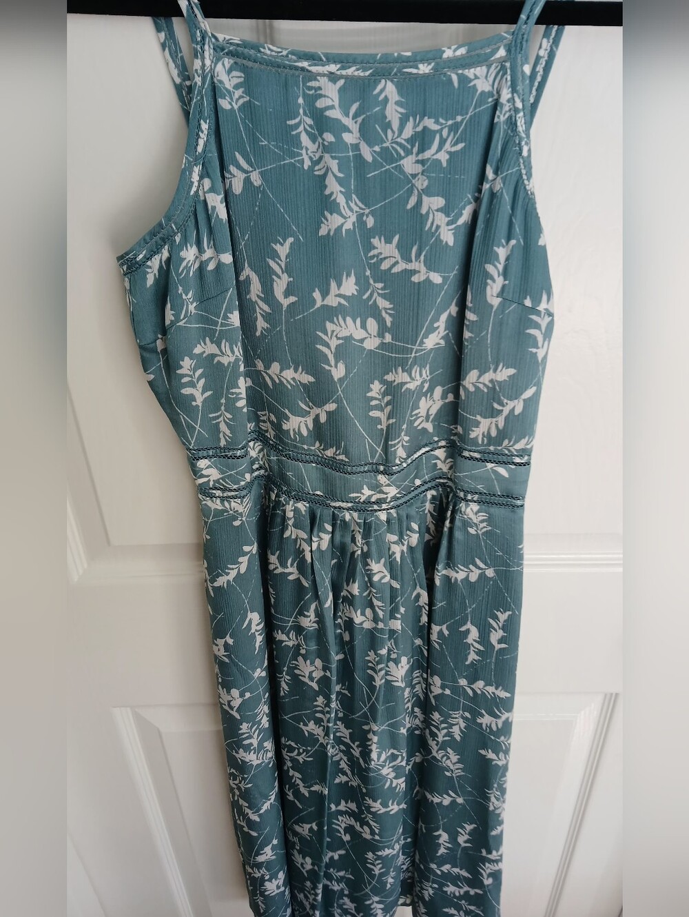 Club Monaco Silk Teal Floral Botanical Maxi